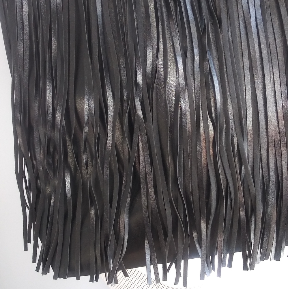 NWT $58 Victoria Secret black fringe large tote - Picture 5 of 16